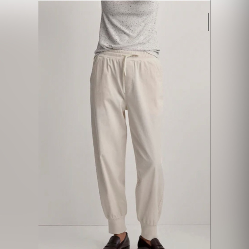 Varley Cream Track Pants with Elastic Cuffs - Picture 4 of 4